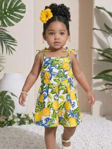 SHEIN Baby Girl Ditsy Floral Woven Romper - Multicolor - View 6