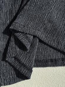 Comfortcana 大码复古做旧抹胸连体衣，适合夏季度假 - 藏蓝色 - 查看 5