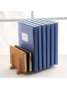 A Wooden Bookshelf And Data Rack, Vinyl Record Storage Rack, Vinyl Record Storage Rack, Photo Album Display Rack, Wooden File Book Folder Storage, Book Storage Rack, Easy To Assemble, Convenient For Storing Books At The Bedside Or Desktop. - Multicolor - View 5