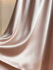 SHEIN Franclia Women's Light Champagne Satin 2-Piece Set, Pearl Collar Sleeveless Top And High Waist Midi Skirt, Elegant Mature Style - Champagne - View 3