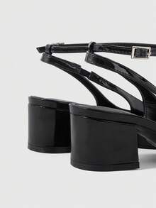 Sleekvia Women Shoes Square Thick Heel Classic High Heels - Black - View 3