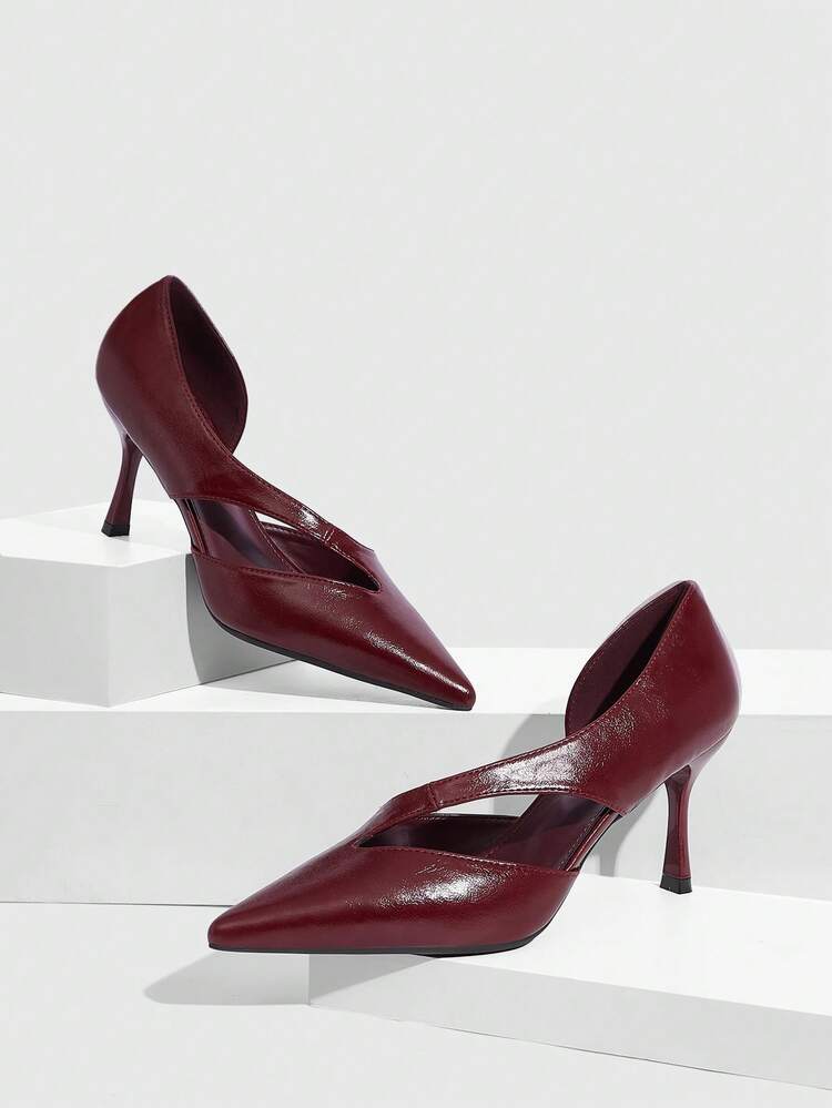 CUCCOO SZL Women's Pointed Toe Minimalist Hollow Out High Heel Pumps, Suitable For Daily Commute