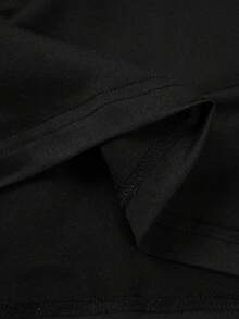 SHEIN 男士V领抽绳连帽背心 - 黑色 - 查看 7