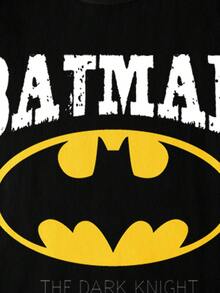 BATMAN X SHEIN 青少年男童圆领短袖休闲T恤，带图案 - 白色 - 查看 5