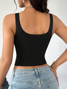 SuitURBody Women's Popular Minimalist Solid Color Fashion Comfortable High Cost-Effective High Quality Portable Camisole Single Pack - Black - View 2