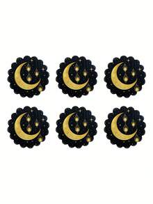 1 pieza 4 piezas 6 piezas Manteles individuales con forma de onda de 15x15 pulgadas para Ramadán, de lino lavable a máquina y a mano, para decoración de mesa de cocina, comedor, fiesta de cumpleaños, banquete, Ramadán, decoración del hogar - Multicolor - Ver 10