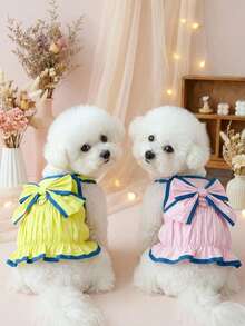 PETSIN Dog Clothing, Cat Clothing, Animal Skirts, Pet Spring/Summer New Collection, Puppy Dress, Princess Versatile Dress, Printed Stripes, Small Animal Clothing, Cool Sunscreen - Multicolor - View 2