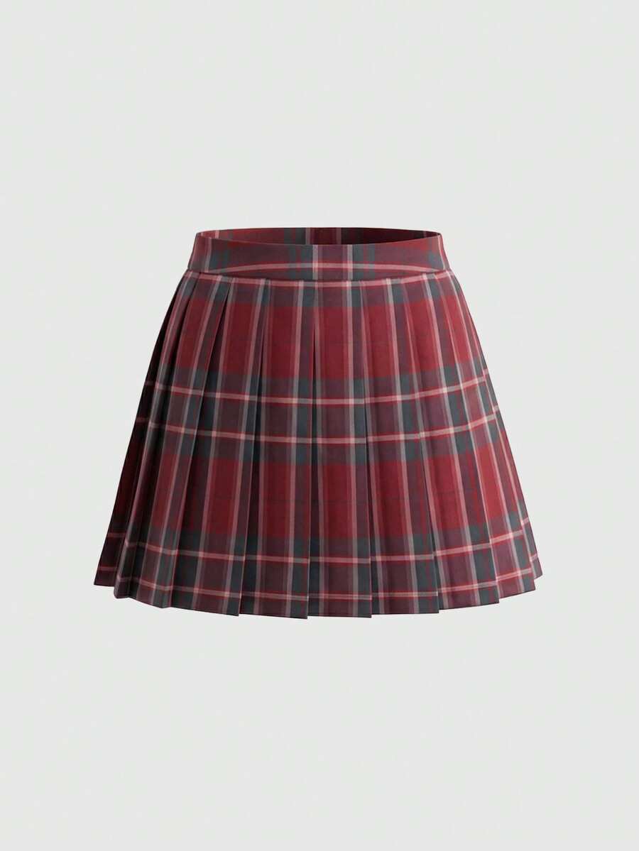 Rina Fox Women's Plaid Pleated A-Line Mini Skirt, Fashionable School Style For Summer - Multicolor - View 1