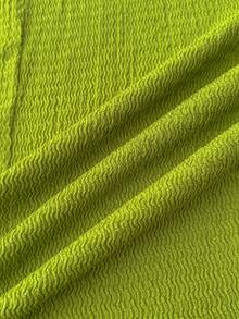 SHEIN 少女薄荷绿提花针织扭结吊带修身连衣裙 - 綠色 - 查看 5