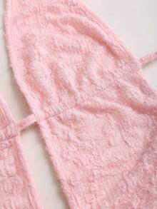 Sweetra Y2K Sexy Backless Lace Romper Jumpsuit Dress - Pink - View 4