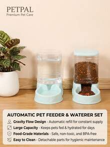 PETSIN 猫碗自动喂食器大容量3.8升宠物喂食器自动喂水狗碗宠物碗家用户外通用款 - 3.8L - 查看 2