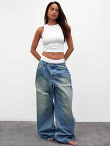 MUSERA ESSENTIALS 罗纹背心，休闲夏季度假春季假日 - 白色 - 查看 4