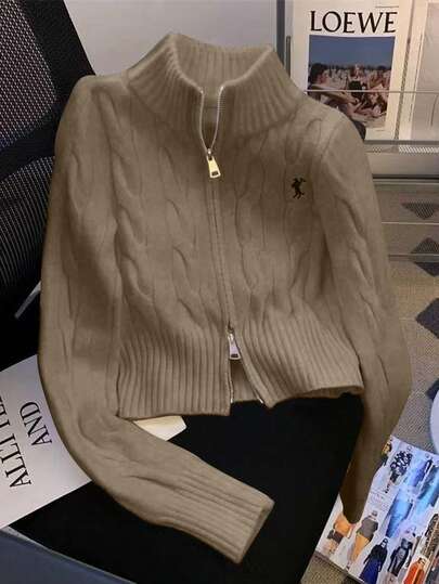 Resyla 女士时尚双拉链长袖毛衣，秋冬款