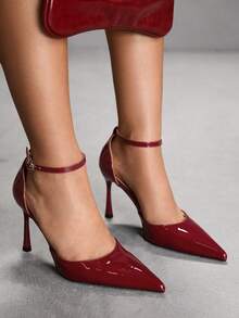 CUCCOO SZL Women's High-Heeled Single Shoe Water Table - Burgundy - View 6