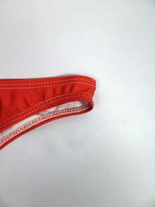 Manfinity Swimmode 男士渐变色金属扣装饰三角泳裤，沙滩度假风男士性感泳装男士比基尼泳衣 - 彩色 - 查看 5