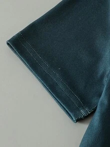 两套男童紧身睡衣套装，包含电子游戏、耳机、足球图案印花、弹力面料、圆领短袖和短裤四件套 - 寶藍色 - 查看 4