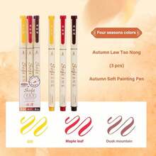 Bộ 3/6 bút lông đầu mềm, kiểu Trung Quốc, bút màu cổ điển, thích hợp để ghi chú và vẽ, bút viết tay, quà tặng học sinh nhân dịp tựu trường. - Bút trung tính - Xem 21