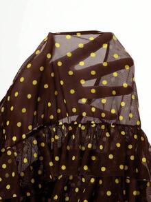 Bellisia Áo tắm tankini nữ gợi cảm, hở lưng, buộc dây cổ, họa tiết chấm bi, thích hợp cho bãi biển và kỳ nghỉ. - màu nâu - Xem 6