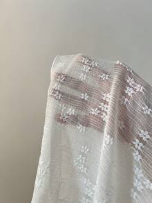 SuriyaCove Women's Spring/Summer Beach Vacation Textured Fabric Front Twist Cropped Top - Beige - View 7