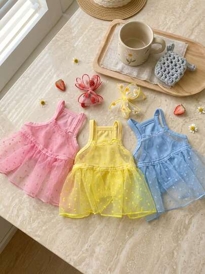 PETSIN Vestido de malla transpirable para perros y gatos, incluyendo Teddy, Pomerania, Poodle, Bichon Frise y otras razas pequeñas.