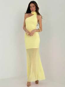 Aloruh Đầm ôm dáng thanh lịch hở lưng cổ yếm dành cho nữ, thích hợp cho mùa hè. - Nhiều màu - Xem 3