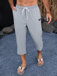 VENTUSAIL Men's Light Grey Straight Leg Capri Pants - Light Grey - View 3