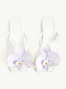 CUCCOO CHICEST Glamorous Ankle Strap Sandals For Women, Snakeskin Embossed Rhinestone Decor Flat Sandals Wedding Shoes Summer Shoes Bride Shoes - White - View 3