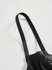 ROMWE Goth Top corto con envolvente de encaje sexy, apto para fiestas y festivales - Blanco y Negro - Ver 4