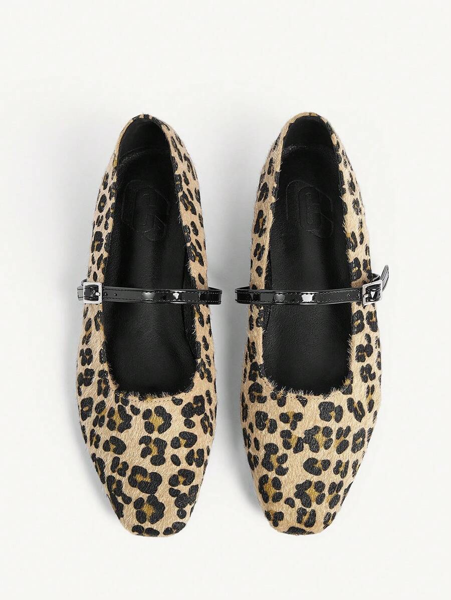 CUCCOO CHICEST Women's Casual Soft-Sole Leopard Print One-Strap Flat Shoes, Suitable For Spring And Autumn - Yellow - View 1