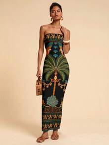 Travachic Vestido casual y minimalista con estampado floral para mujer - Multicolor - Ver 3