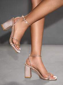 CUCCOO SZL 女士时尚高跟凉鞋 - 粉杏 - 查看 1