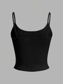 SHEIN EZwear 4件套女士黑色、粉色、黄色、白色短款休闲吊带背心，适合夏季穿着 - 彩色 - 查看 10