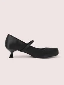 CUCCOO DOLLMOD Tacones altos de diseño con hebilla para uso diario de las mujeres - Negro - Ver 10