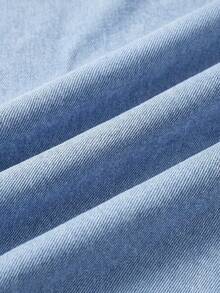SHEIN 两件套少女时尚休闲Y2K复古酷炫街头蓝色牛仔外套和宽松牛仔裤，两件套，适合少女日常穿着，也适合春夏派对、节日和街头服饰，2026春夏新款时尚 - 藍色 - 查看 3