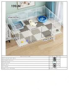 1 pieza Valla interior para perros pequeños, cachorros, conejos, mascotas, puerta de aislamiento plegable, corral de cachorros - Multicolor - Ver 3