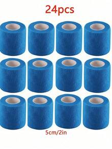 1/6/12/24 unidades de fita adesiva elástica colorida para esportes, ideal para tatuagens, Halloween, animais de estimação, tornozelos e outras ocasiões. Fita antiderrapante para tatuagens, ideal para iniciantes e tatuadores experientes. Também serve como kit de primeiros socorros. - Multicolorido - Ver 6
