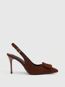 CUCCOO SZL Scarpe da donna per tutte le stagioni, nuove, in tessuto, con fibbia, punta affusolata, tacco sottile, eleganti e sexy, versatili, con fodera in pile, tacco alto, eleganti e sexy, versatili, adatte per l'uso quotidiano, di carattere, alla moda - Caffè Marrone - Visualizzare 2