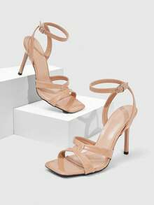 CUCCOO SZL Kvinnors klackade sandaler - Spegel aprikos - Visa 3