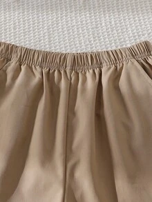 SHEIN Bộ 2 món áo polo và quần short kiểu dáng lịch lãm dành cho bé trai, phối màu tương phản, thích hợp mặc hàng ngày, đi làm và đi học. - Nhiều màu - Xem 6