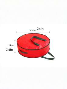 1pc Floral Wreath Storage Bag For Holiday Decorations, Zippered, Portable, Hand-Carry Storage, Organized, Water- And Dust-Resistant. - Red - View 8