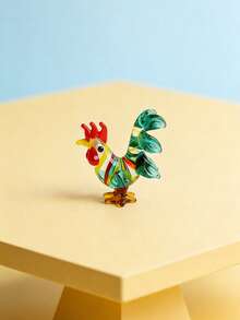 Zazumi 1pc Handmade Crystal Glass Mini Rooster Statue Decoration, Cute Mini Rooster Statue, Collectible Figurines, Very Suitable For DIY Home Decoration, Ideal For Holiday And Dining Table Decoration, Party Gifts,Practical Birthday Gift, Suitable For Christmas, Halloween, Mother's Day, Valentine's Day, New Year's Gifts, - Multicolor - View 21