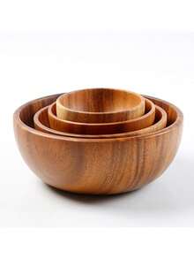 1 chiếc, bát gỗ keo đựng trái cây và salad, bát cơm kiểu Nhật, bộ đồ ăn Ramadan bằng gỗ đơn, dụng cụ nhà bếp, bát súp bằng gỗ. - Nhiều màu - Xem 7