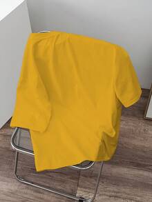 Genlund Men's Minimalist Printed Round Neck Short Sleeve T-Shirt - Yellow - View 3