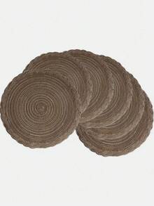 Round Table Placemats Set Of 4/6/8/10 - Woven Heat-Resistant Non-Slip Kitchen Dining Table Mats 15 Inch, Washable, Easy To Clean, Great For Dinner, Barbecue, Indoor And Outdoor Use (Cream) - Brown - View 6