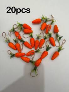 10/20Pieces Easter Carrot Hanging Ornaments Foam Carrot Hanging Ornaments Artificial Simulation Bubble Vegetable Tree Home Kitchen Party Decorations - Multicolor - View 9
