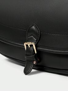 SHECARRY Women's Shoulder Bag, Simple Commuter Saddle Bag - Black - View 6