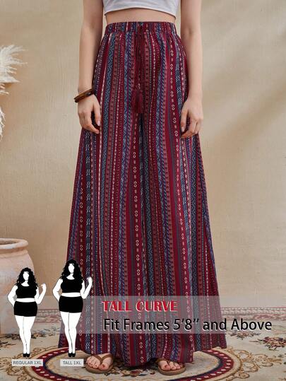 SHEIN Tall CURVE 大码女式复古简约长裤