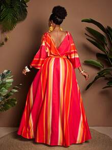 Maweii Đầm không tay in hoa dành cho nữ cỡ lớn, thắt eo, gợi cảm và phù hợp cho kỳ nghỉ. - Nhiều màu - Xem 2