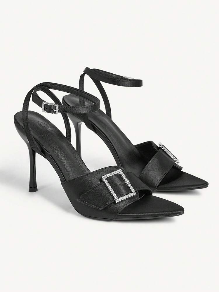 CUCCOO CHICEST Women's Pointed Toe Buckle Design Fashion High Heel Sandals Summer Shoes Wedding Shoes Bride Shoes