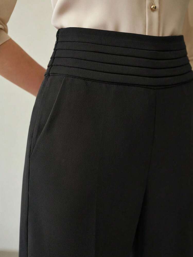 ELEGANT SEAM FRONT HIGH WAIST PANTS, SPRING/SUMMER